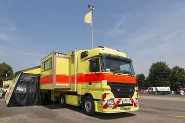 Modern ambulance car with transport operating room