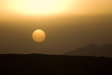 Sunset in desert