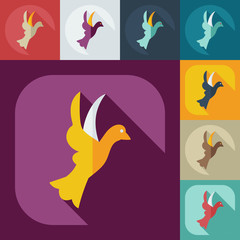 Flat modern design with shadow icons dove