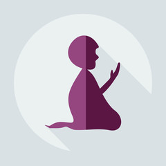 Flat modern design with shadow icons Muslim  praying