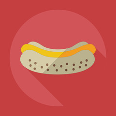 Flat modern design with shadow icons hot Dog