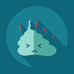 Flat modern design with shadow icons turd, faeces