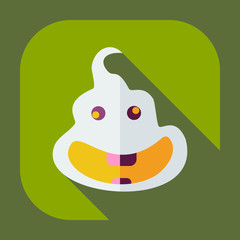 Flat modern design with shadow icons turd, faeces