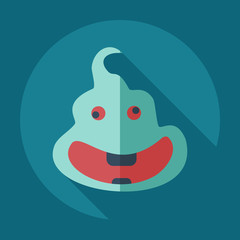 Flat modern design with shadow icons turd, faeces
