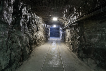 Underground mine tunnel - obrazy, fototapety, plakaty