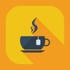 Flat modern design with shadow icons beverage