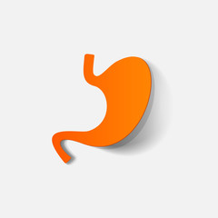 Obraz premium Paper clipped sticker: stomach