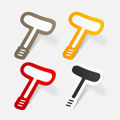 paper sticker: classic corkscrew