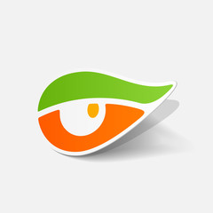 Realistic paper sticker: eye