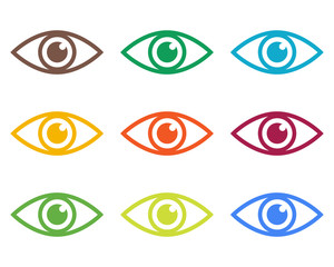 Icon of eye. Colorful set.