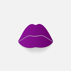 Realistic paper sticker: Sexy Lips