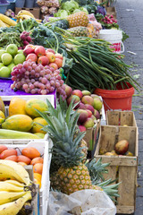 Fresh fruits at Andean market, Otavalo, Ecuador