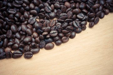 Coffee Beans with filter effect retro vintage style
