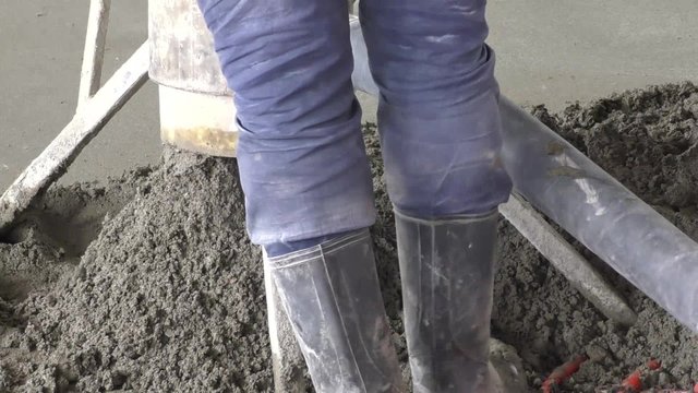 Pour concrete in construction home