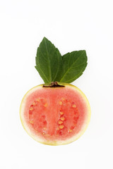 Fresh organic guava on white background