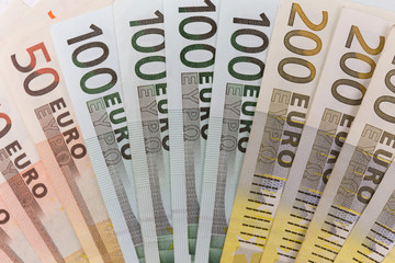 euro banknote on white background