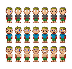 Pixel art collection people