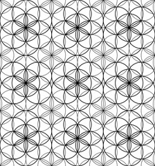Black and white geometric seamless pattern, abstract background.