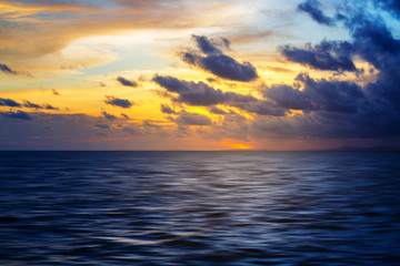 Fototapeta na wymiar Sunset sky on sea