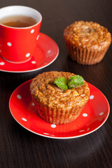 homemade muffins and cup of tea