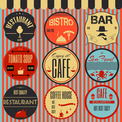 Set retro vintage badges, ribbons and labels hipster signboard