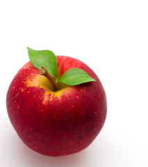 Red apple on white
