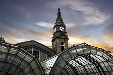 Fototapete Bahnhof Hamburg, Deutschland. Bau des Bahnhofs