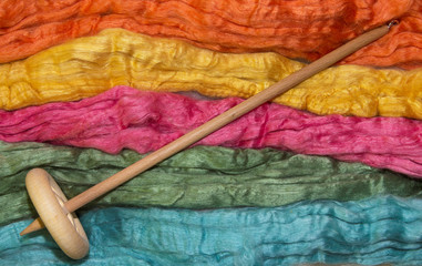 Merino and silk fibers