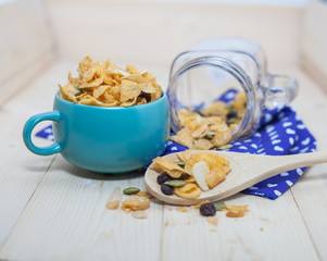 Cornflakes Caramel. Selective focus, shallow DOF 