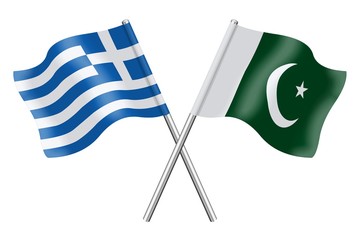 Fototapeta premium Flags: Greece and Pakistan