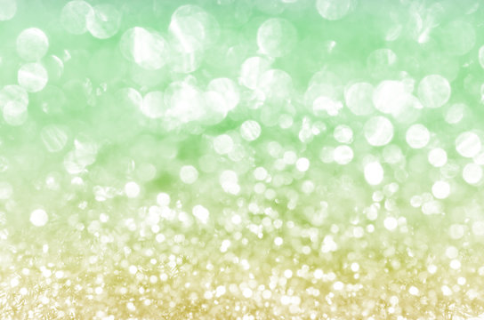 Defocused gold and green abstract christmas.
