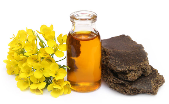 Mustard oil cake with flower