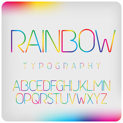Modern rainbow gradient colors font 