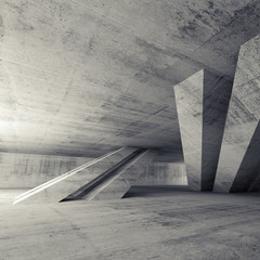 Abstract empty concrete room, 3d interior © evannovostro