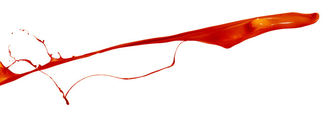 red splash over white background