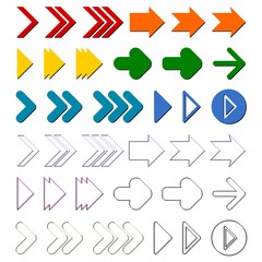 Arrow sign icon set