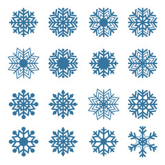 Set of snowflakes, vector illustration.