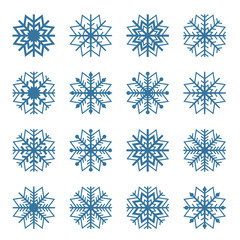 Fototapeta na wymiar Set of snowflakes, vector illustration.