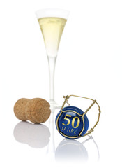 Champagnerdeckel mit der Aufschrift 50 Jahre