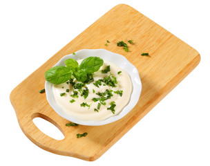 Sour cream dressing with parsley