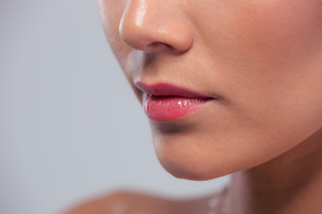Cropped image of female face