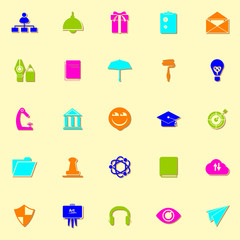 Job resume neon icons with shadow