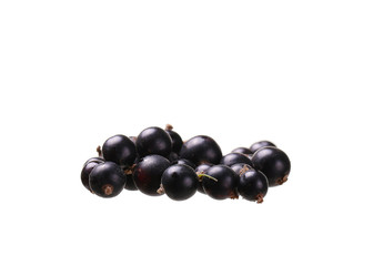 Black currants isolated on white