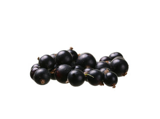 Black currants isolated on white