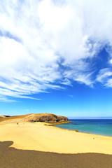 white coast lanzarote  in spain    water  and summer