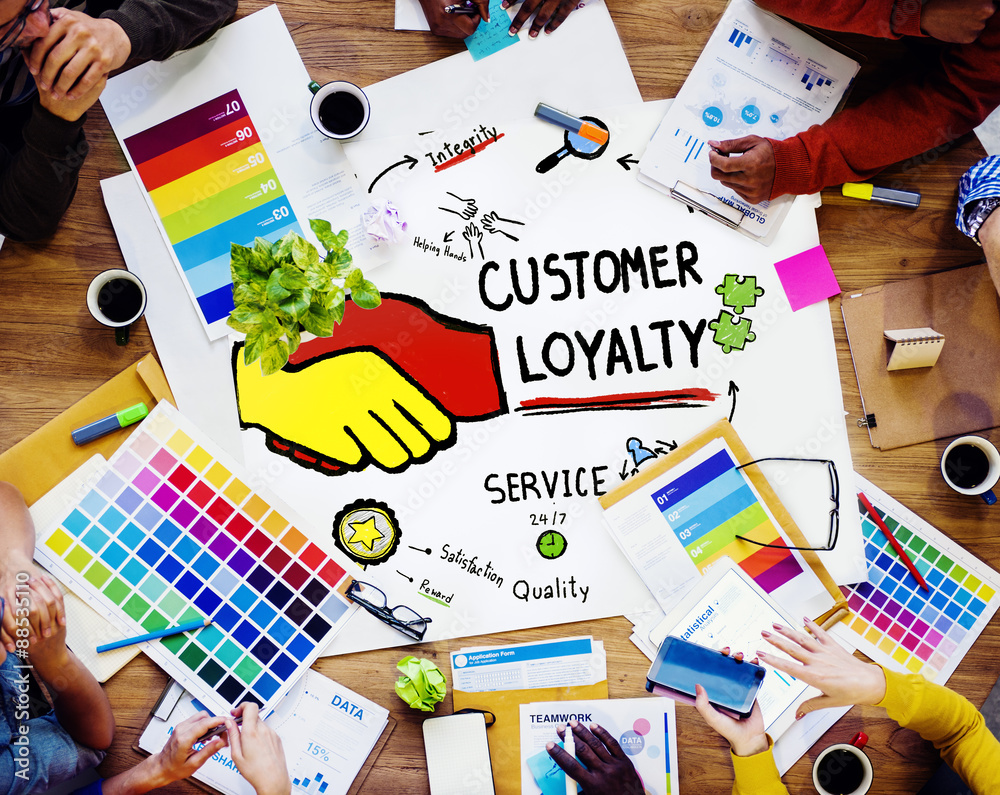 Wall mural Customer Loyalty Service Support Care Trust Casual Concept - Wall murals