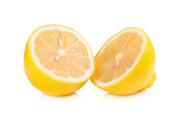 Yellow ripe lemon isolated on a white