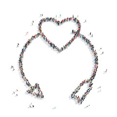 people in the shape of heart .