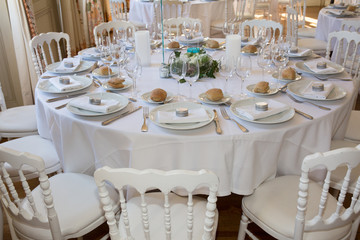 Table setting for an wedding reception