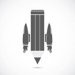 Pencil with jet engines